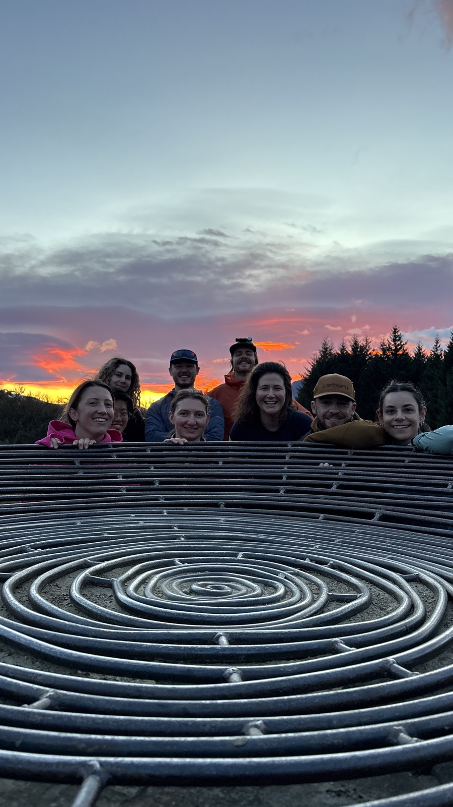 Runners at the Basket of Dreams on Queenstown Hill at sunrise
